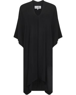 MM6 by Maison Margiela Asymmetric Hem Midi Dress - Black
