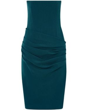 Alex Perry Strapless Draped Midi Dress - Green