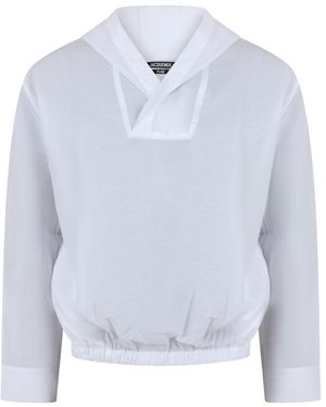Jacquemus V-Neck Long-Sleeved Hoodie - Blue