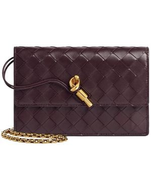 Bottega Veneta Chain Linked Andiamo Pouch Bag - Purple
