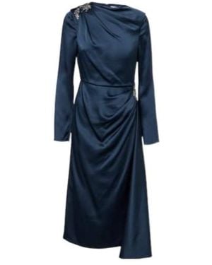 Erdem Crystal-Embellished Satin Cady Cocktail Dress - Blue