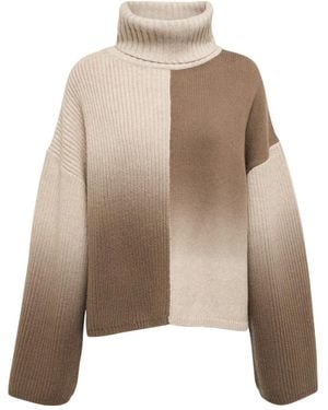 JOSEPH Gradient High Neck Knitted Sweater - Brown