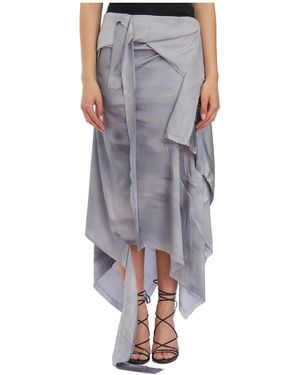 OTTOLINGER Distressed Midi Skirt - Grey