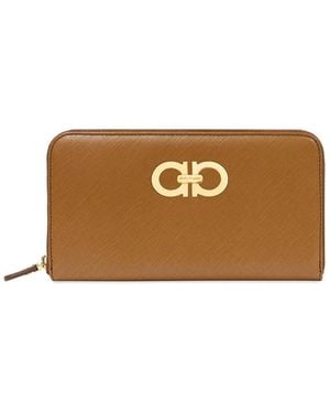 Ferragamo Zip-Around Wallet - Brown