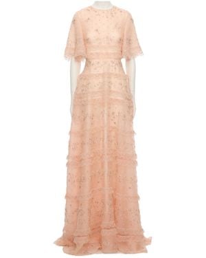 Valentino Round Neck Short Sleeve Dress - Pink