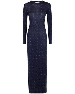 Rabanne Rabanne Embellished Long-Sleeved Dress - Blue