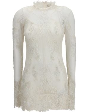 Blumarine Long-Sleeved Dress - White