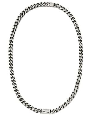 Fendi Coloured Curb Chain Necklace - Metallic