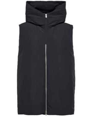Jil Sander Oversized Hooded Down Vest - Blue