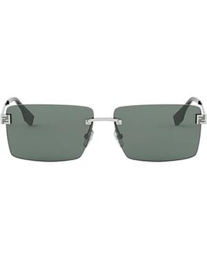 Fendi Eyewear Retangle Frame Sunglasses - Multicolour