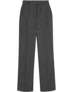 McQueen Wide-Leg Glittered Trousers - Grey