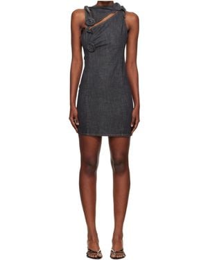 Coperni Floral Denim Dress - Black