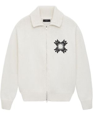 Amiri Long-Sleeved Knitted Cardigan - White