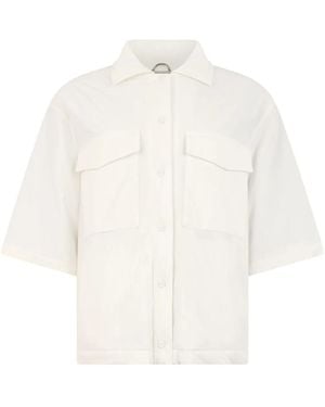 Herno Boxy Three-Quarter Sleeve Buttoned Jacket - White