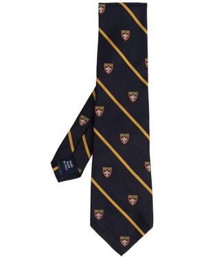 Ralph Lauren Embroidered Striped Tie - Black