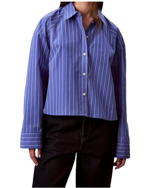 Calvin Klein Striped Cotton Shirt - Blue