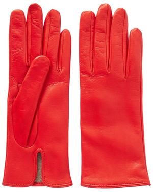 Nour Hammour Leather Gloves - Red