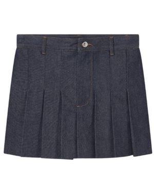 A.P.C. Pleated Mini Skirt - Blue