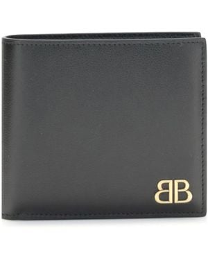 Balenciaga Bb-Logo Leather Wallet - Grey