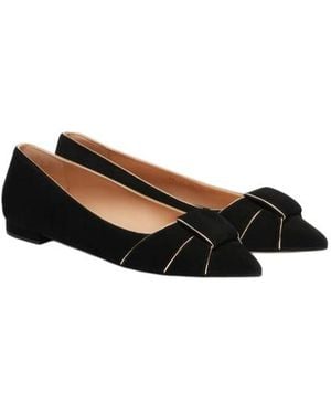 Gianvito Rossi Suede Ballet Flats - Black