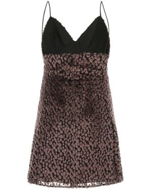 Saint Laurent Velvet Sleeveless Dress - Brown