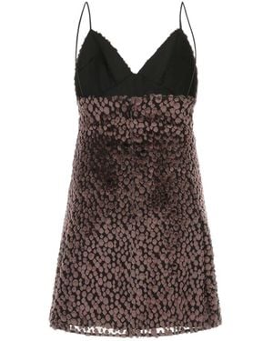 Saint Laurent Velvet Sleeveless Dress - Brown