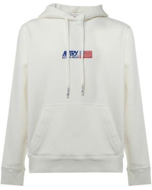 Autry Logo-Embroidered Cotton Hoodie - White