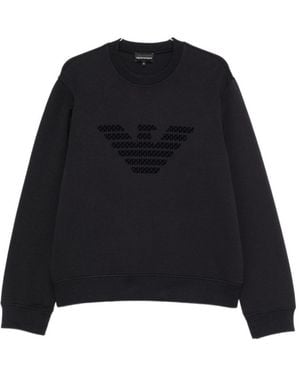 Emporio Armani Logo-Print Crew-Neck Sweatshirt - Black
