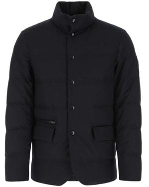 Woolrich Logo-Patch Padded Coat - Blue
