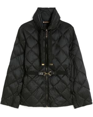 Max Mara The Cube Belted High Neck Jacket - Black