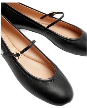 Gianvito Rossi Leather Ballet Flats - Black