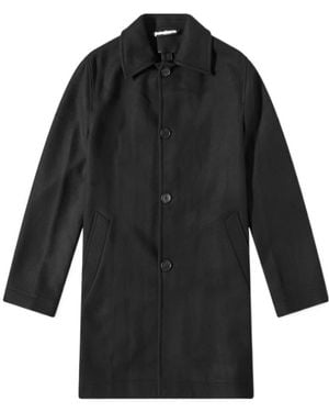 Palm Angels Curved Logo Coat Light - Black