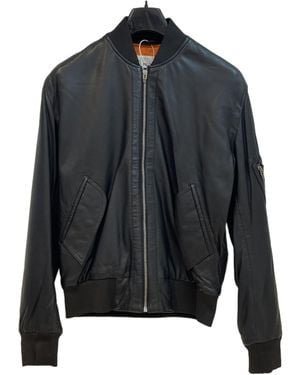 McQ Long-Sleeved Leather Jacket - Black