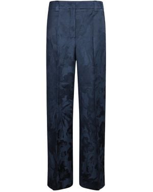 Incotex Floral Jacquard Straight-Leg Trousers - Blue