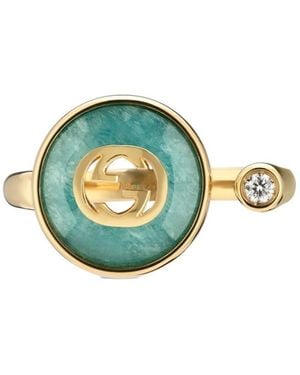 Gucci Interlocking 18K Ring - Green
