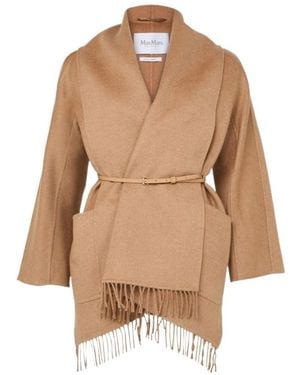 Max Mara Scarf-Style Cape - Natural