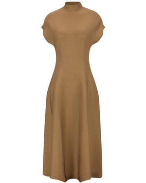 KHAITE Short Sleeve Dress - Natural