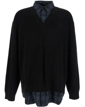 Juun.J Layered Long Sleeve Sweater - Black