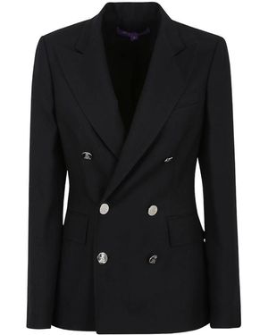Ralph Lauren Double-Breasted Long-Sleeved Blazer - Black