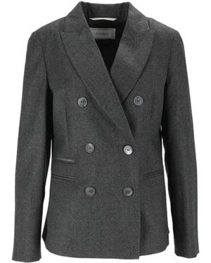 Peserico Glitter Double-Breasted Blazer - Black