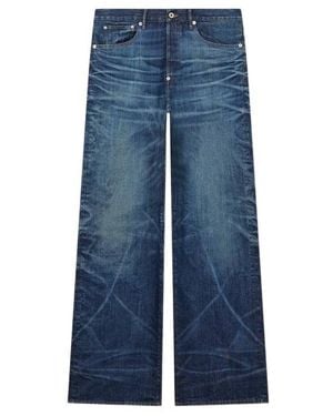 KENZO Logo Patch Straight Leg Jeans - Blue