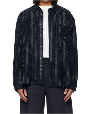 WOOYOUNGMI Tweed Long-Sleeved Shirt - Blue