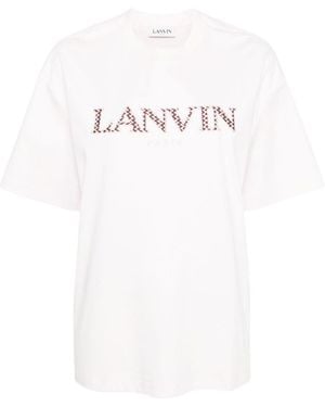 Lanvin Logo Embroidered Crewneck T-Shirt - White