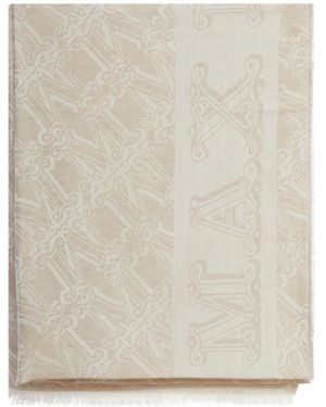 Max Mara Vetusta Fringed Edge Scarf - White