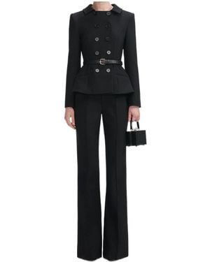 Self-Portrait Double-Breasted Jumpsuit - Black