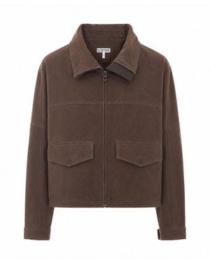Loewe Suede Zip-Up Jacket - Brown