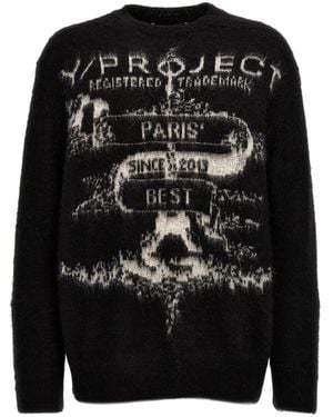 Y. Project Round Neck Long Sleeve Jumper - Black