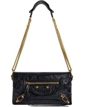 Balenciaga Le City Clutch With Chain - Black