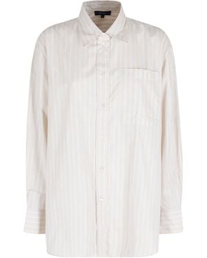 Soeur Carlotta Striped Oversized Shirt - White