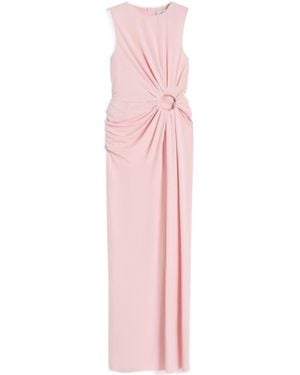 Sportmax Ring-Detail Draped Maxi Dress - Pink